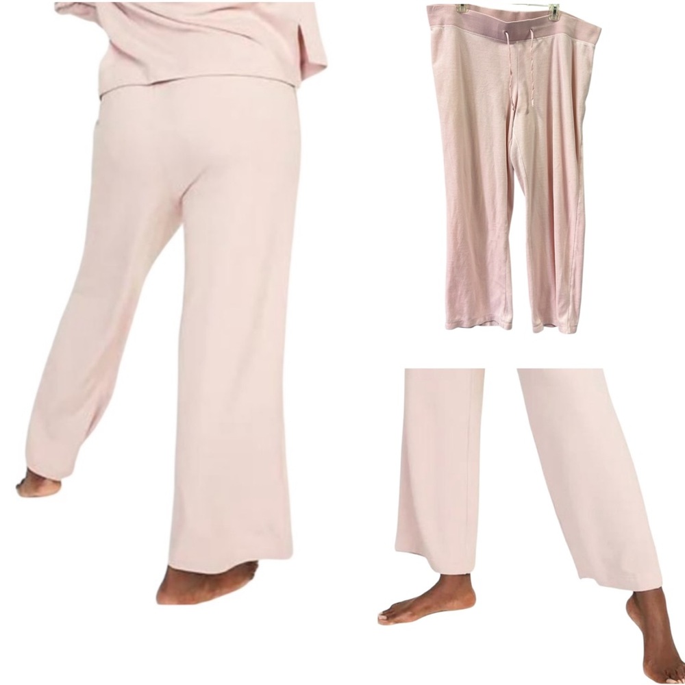 Old Navy Pink High Drawstring Waist Knit Wide Leg Pajama Lounge Pants Womens XL